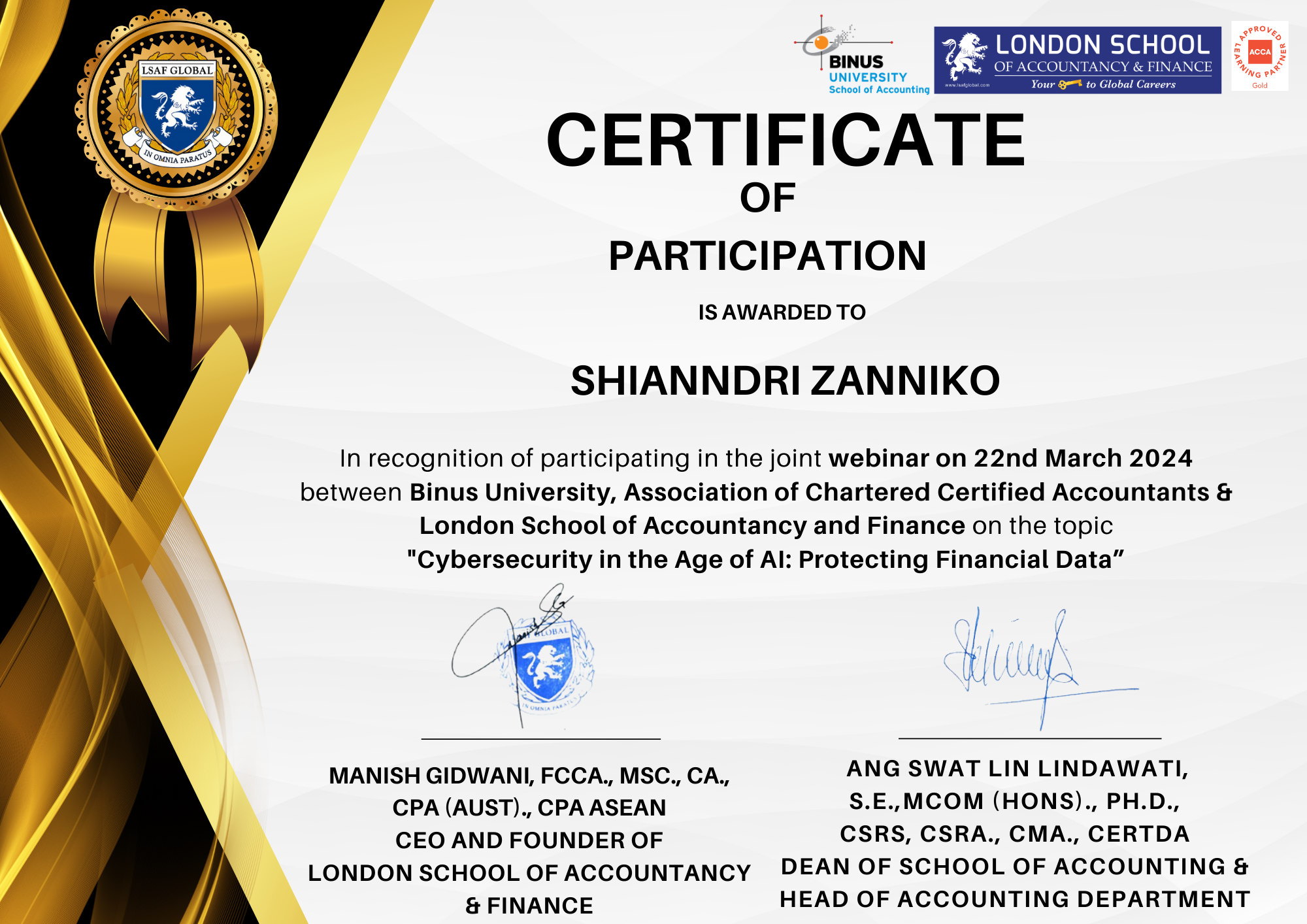 Certificate